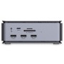 Docking station Lindy, interfete: USB-C la 6x USB-A/ 1x USB-C/1x RJ45/ 1x DisplayPort/1x HDMI/ 1x SD & 1x Micro SD/ 1x 3,5 mm/ 1